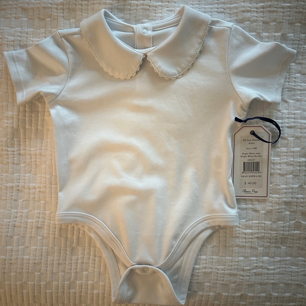 Classic Prep Scallop Collar Onsie 6-9M